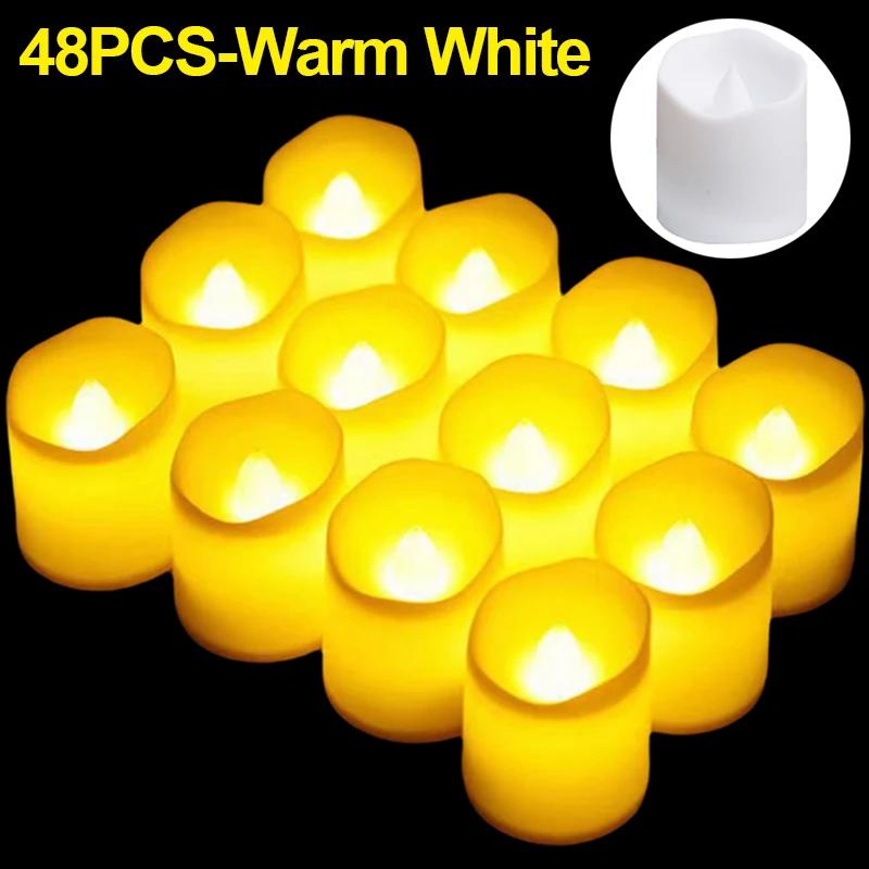 48/1PC Flameless LED Candle Light Battery Powered Wishing Tealight Wedding Christmas Birthday Decoration Lamp Electronic Candles