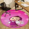 Masha and The Bear Pattern Round Rug, Indoor/Outdoor Mat, for Picnic, Gameroom, Bedroom, Office, Living Room, Home Decor Carpet, Birthday Gift