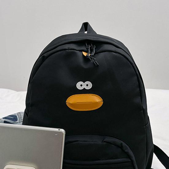 Cute Duck Backpack Teens Nylon School Bag Large Capacity Duck Daypack with Adjustable Strap for Students Travel Daily Outing Street