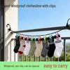 Portable Travel Elastic Clothesline - Windproof, Outdoor Sun Drying, Ideal for Hotels and Tourism.