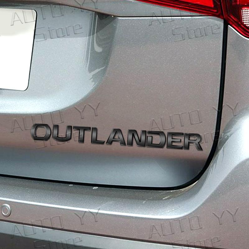 3D ABS Plastic OUTLANDER Letter Logo Car Rear Bumper Trunk Body Sticker For Mitsubishi Car Styling Accessories