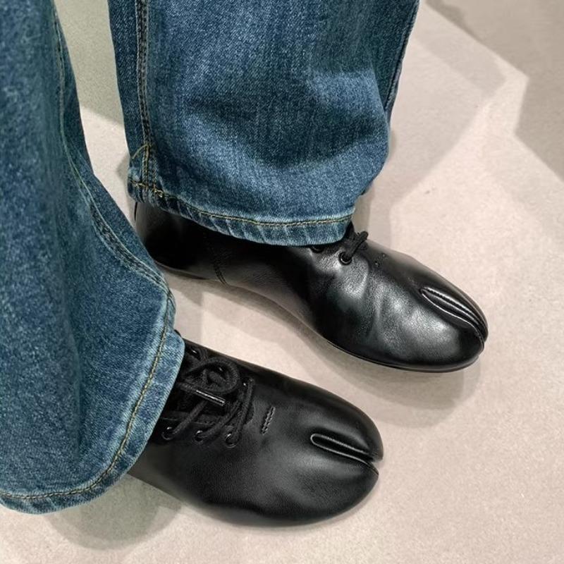 Single Shoes, Women's Shoes, Lace-up Shoes with Split Toes