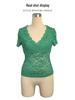 2025 Spring/Summer Women's Sexy Lace V-neck Short Sleeve Top