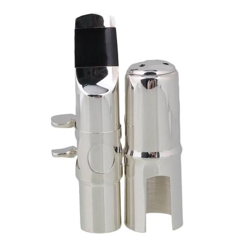 

Yibuy Silver #7 Alto Saxophone Mouthpiece with Cap Ligature for E Flat Alto Saxophone