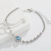 Heart-Shaped Natural Topaz Colored Garnet Inlaid S925 Sterling Silver With Diamonds Love Bracelet Women'S Model
