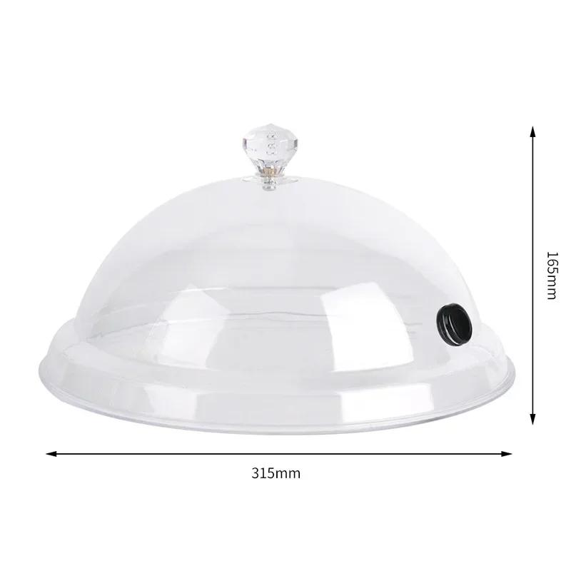 Home Smoking Dome Cover Kitchen Cooking Smoke Hood Acrylic Smoke Infuser Cloche Lid for Smoker Sprayer Plates Bowls