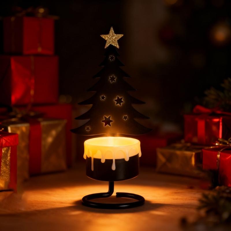 Christmas Tree Tealight Candle Holders,Iron Christmas Candle Holders Decorative Candle Stand for Party Table Centerpeices