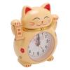 Lucky Cat Clock Accurate Plastic Cute Cartoon Good Lucky Cat Alarm Clock for Home