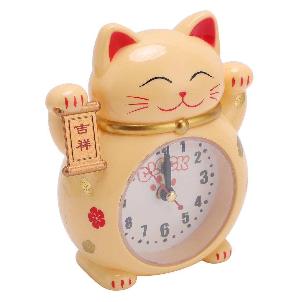 Lucky Cat Clock Accurate Plastic Cute Cartoon Good Lucky Cat Alarm Clock for Home
