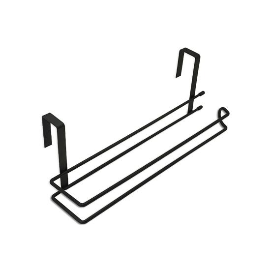 

Держатель для бумажных полотенец Металлический Стойка для хранения рулонной бумаги Высокая несущая способность Простая установка Подвесная полка под шкаф Полка для салфеток чёрный