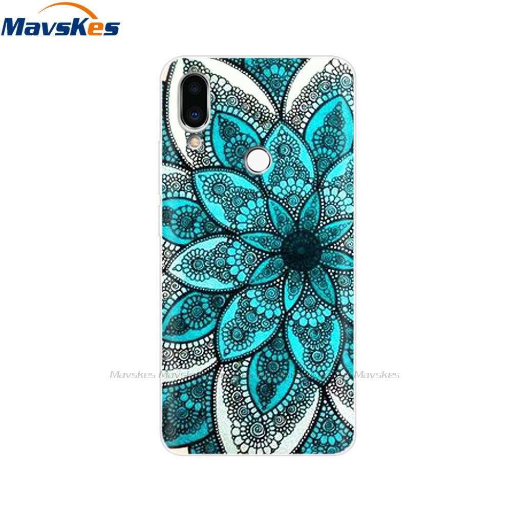 Soft TPU Case for Meizu Note 9 Cat Animal Flower Printed Protective Silicone Covers Phone Shells Bags Bumper for Meizu Note9