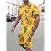 Disney Fashion Short Sleeve T-shirt Set Donald Duck Short Sleeve Round Neck T-shirt Suit Casual O-Neck Tops Tees 3D Printed
