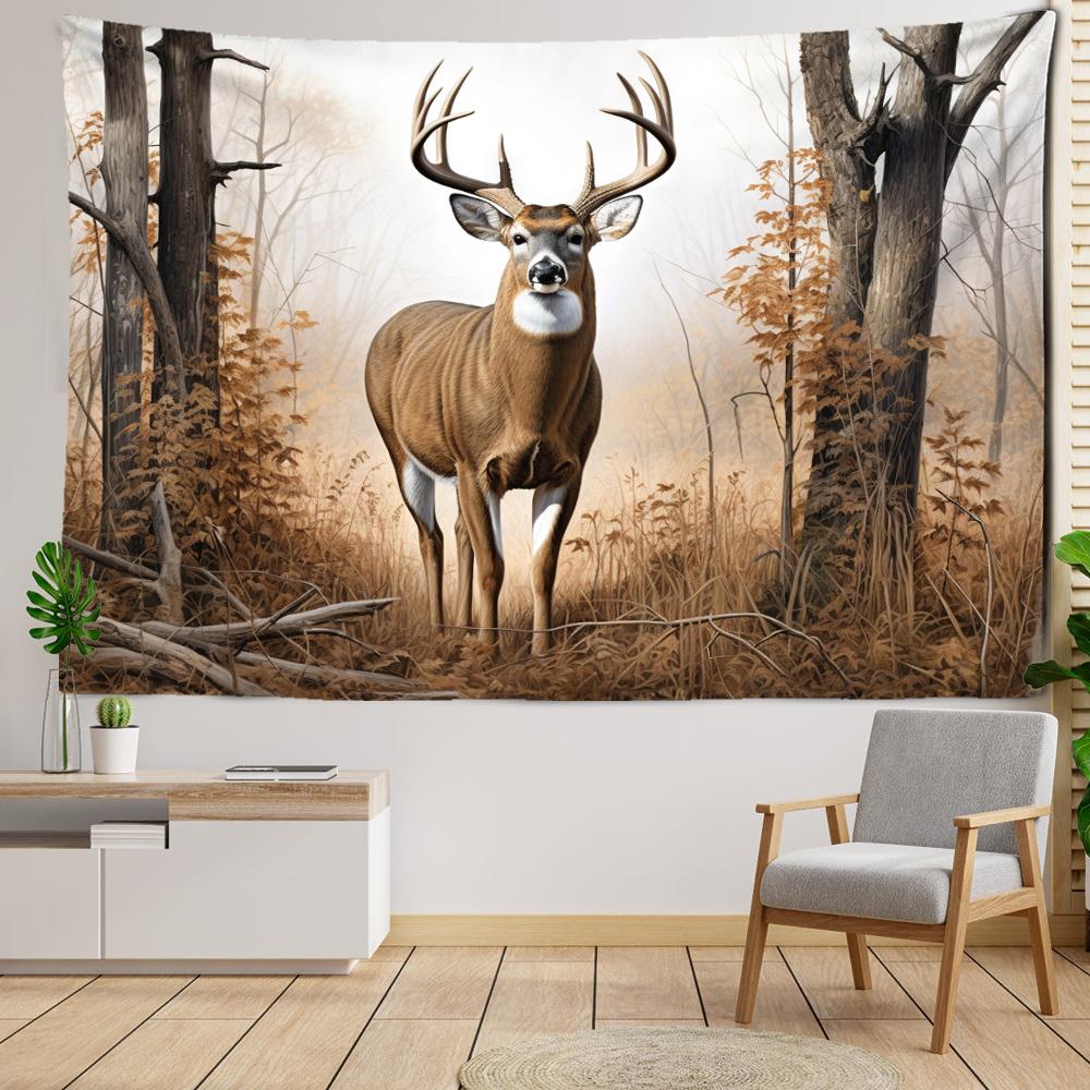Autumn Forest Deer Tapestry Wall Hanging Bohemian Minimalist Hippie Tapiz Art Modern Style Living Room Bedroom Home Decor