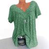 Women's V Neck Short Sleeve Tunic Top Loose Fit Casual Ditsy Floral Print Plus Size Summer Daily Blouse