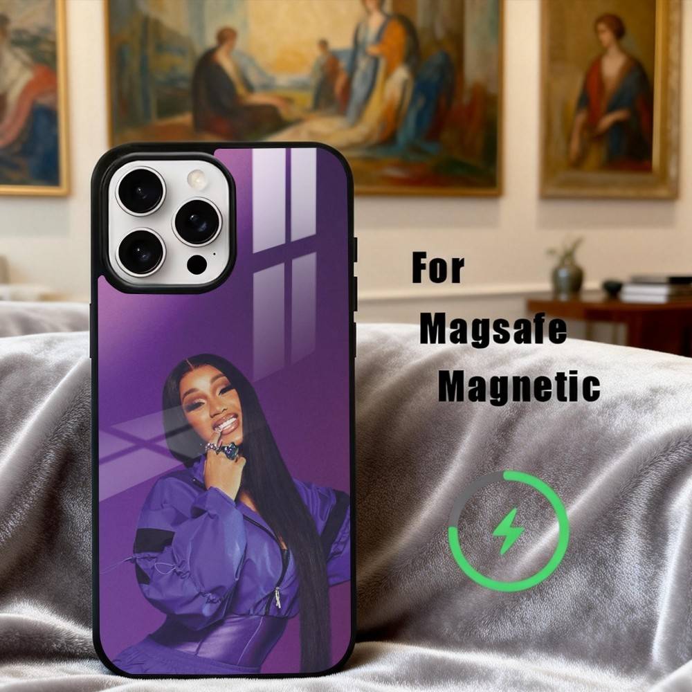 Confident C-Cardi B Singer Phone Case For iPhone17,16,15,14,13,12,11 Plus,Pro Max Magnetic For Magsafe Wireless Charging