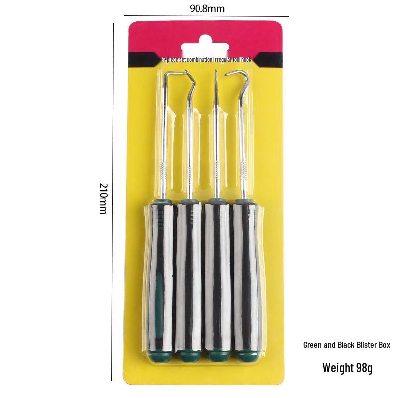 4-Piece Auto Repair Tool Set: Tire Patching, Oil Seal Hook, Screwdriver.