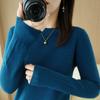Women's Bottoming Shirt with Sweater Early Autumn New Slim Pullover Round Neck Knitted Long-sleeved Non-cashmere Top