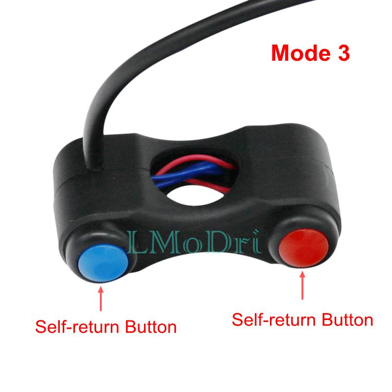 

LMoDri переключатель для мотоцикла, электрический велосипед, скутер, 7/8 дюйма, 22 мм, переключатели на руль, фары, противотуманные фары, звуковой сигнал, вкл. выкл., старт 2 Mode 3