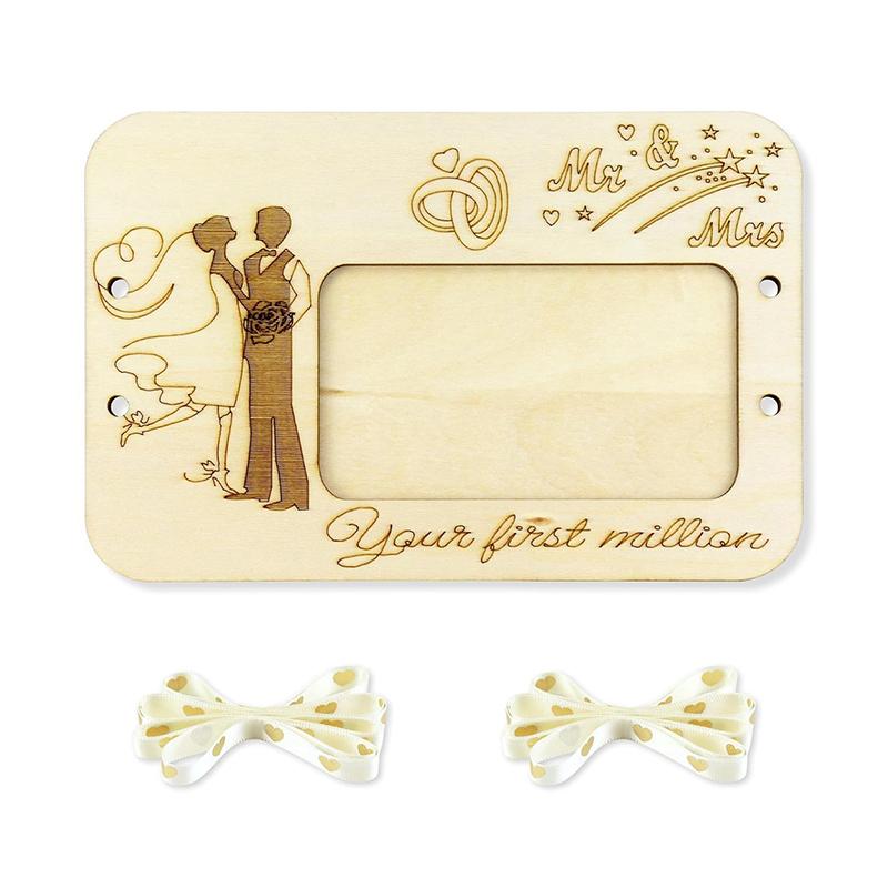 "Your First Million" Wooden Wallet Desk Money Holder Cash Organizer Wooden Craft Valentine'S Day Gift Birthday Gift Wedding Gift