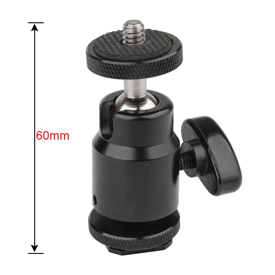 Mini Tripod Ballhead Ball Head with 1/4" Screw Camera Flash Hot Shoe Mount Photo Studio Accessories