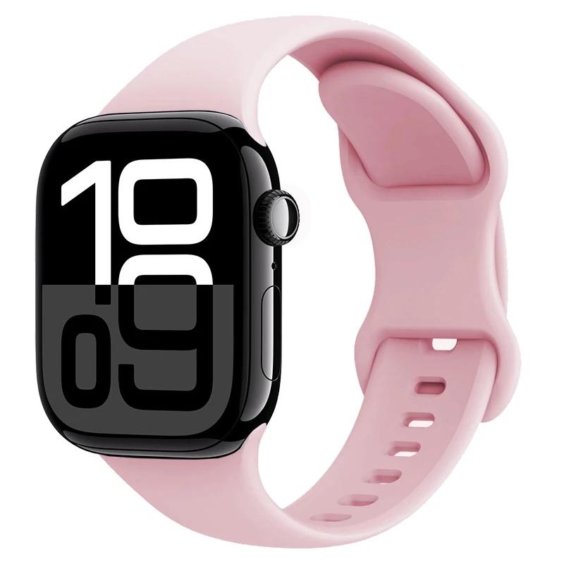 Silicone Strap for Apple Watch Band 45mm 41mm 44mm 40mm 49mm Series 10 46mm 42mm Bracelet for iWatch Ultra 9 8 7 6 5 4 SE2 Strap