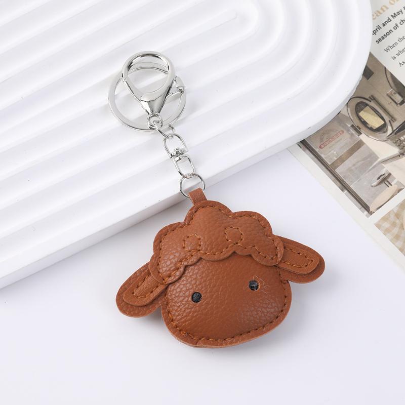Cute Sheep Pattern Faux Leather Pendant Lightweight Waterproof Decor Accessory for Backpacks Luggage Girls Gift