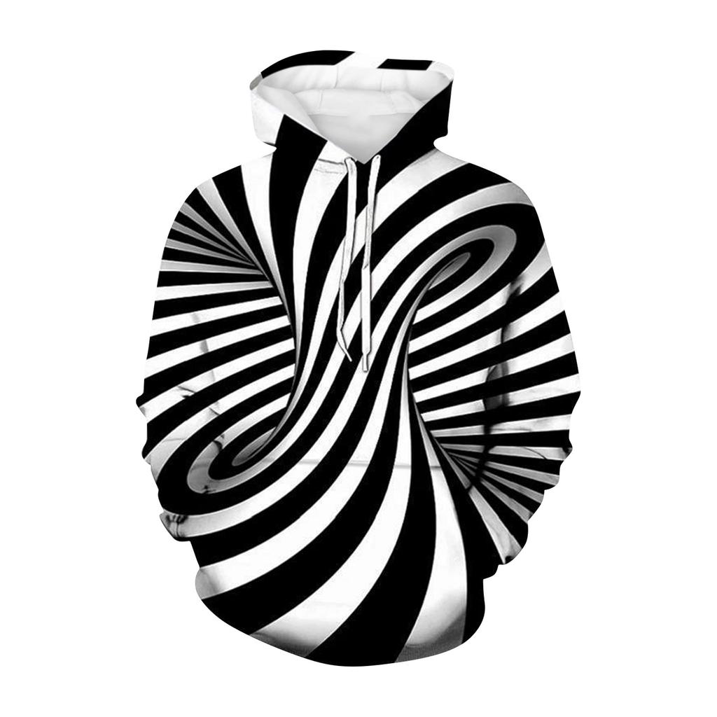 3D Sweater Vortex Print Long Sleeve Hoodie Men's Sportswear