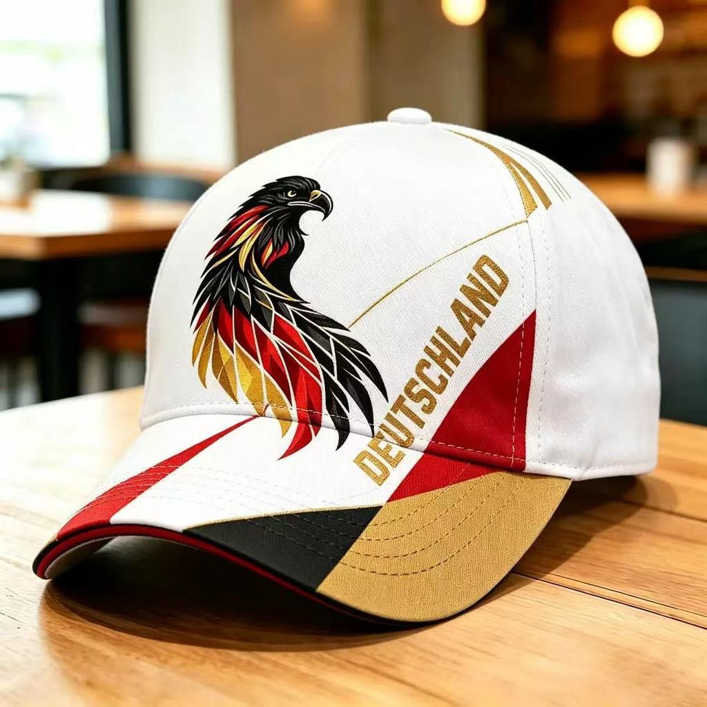 Eagle Black Red Gold Vertical Striped Baseball Cap Unisex Flag Printed Sun Cap Fans Sports Cap