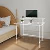 2-Tier Clear Acrylic Desk Modern Home Office Writing Desk, Acrylic Computer Desk for Study Room with 40kg / 88.18 Lbs Capacity