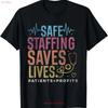 Safe Staffing Saves Lives Support Nurses Nurse Strike T Shirt for Dad Mom Vintage Washed Stylish Casual Graphic Streetwear