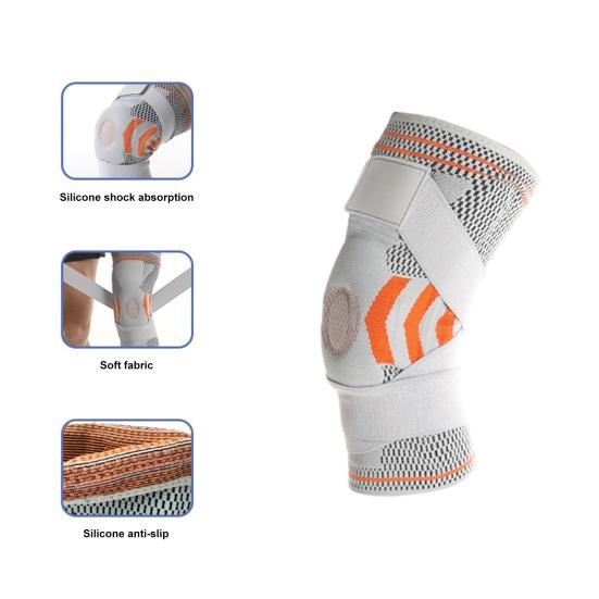 1 Pc Knee Sleeve Reduce Injuries Double Strapping Anti-collision Sweat Absorption Fitness Basketball Knee Protector Outdoor Sports