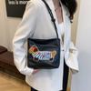 Quadratische Tasche Stickerei Schulter Tasche Handtuch Dackel Welpen Unterarm Tasche Süße Frauen