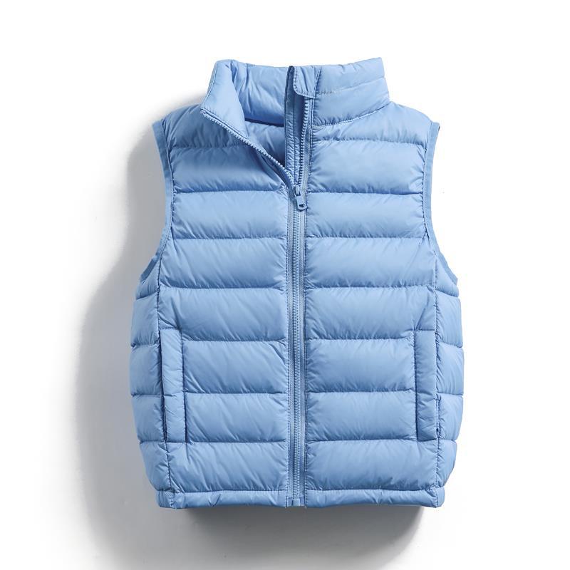 2-14 Years Children Ultra Light 90% White Duck Down Vests Fall Winter Baby Girls Thin Warm Waistcoats for Boys Kids