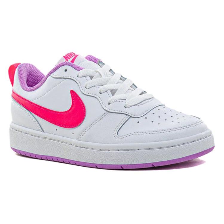 Nike Court Borough Low 2 GS White Hyper Pink Kids joggesko Fuchsia-Glow BQ5448-111