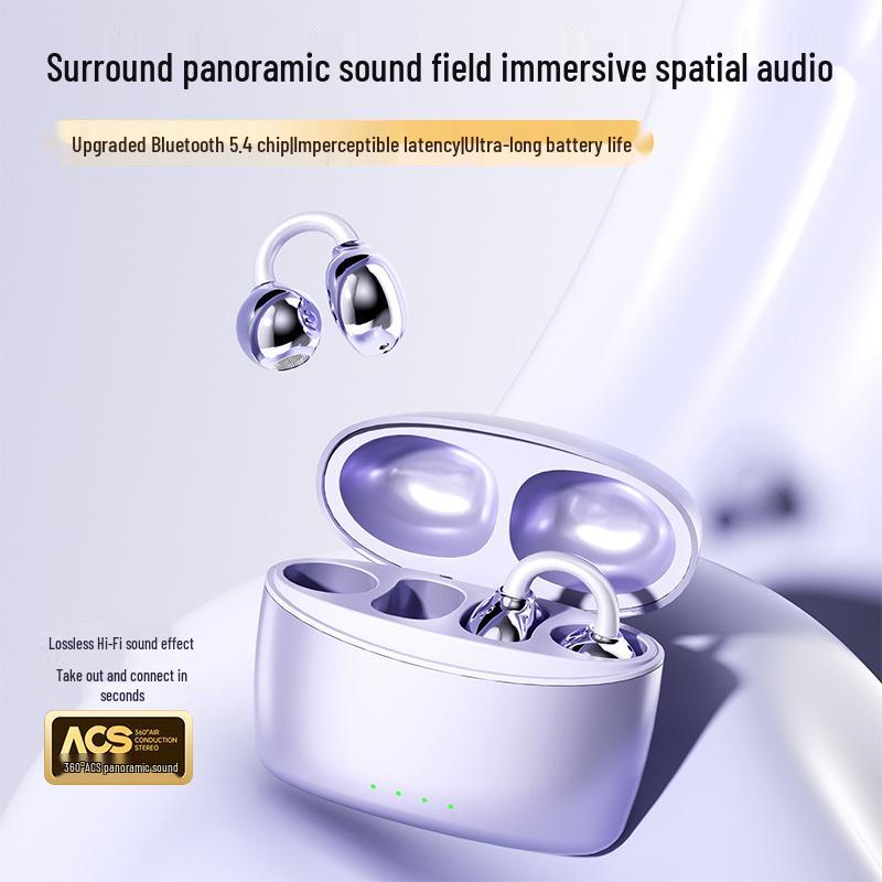 2025 Air Conduction Bluetooth Earphones: Clip-On, Long Battery, High-Fidelity Sound, Noise Reduction for Sports.