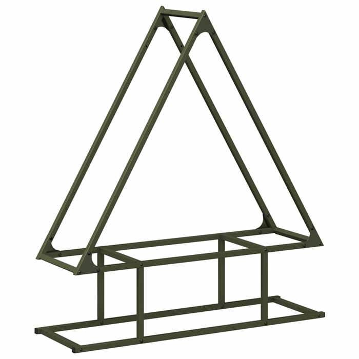 VidaXL Firewood Rack Olive Green 80x25x90 Cm, Fireplace Log Holder, Log Holder, Log Rack 864318