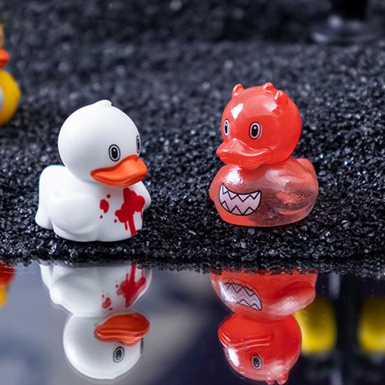 6 ks Mini figurky káčátek Halloweenská tématika Kachní ozdoby Pryskyřice Čarodějnice Duch Zombie Kachna Sběratelské předměty pro DIY Akvárium Mikro-krajinná dekorace