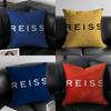 Exquisite London Style Print Reiss-A Pillow Case Anti-dustmite Pillowcase Invisible Zipper Silky Short Plush Sofa Cushion Cover