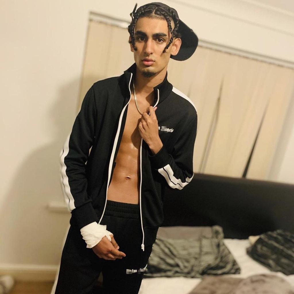 Unisex Palm Angel Schwarz-Weiß Gestreifte Stehkragenjacke - Freizeit-Sportbekleidung