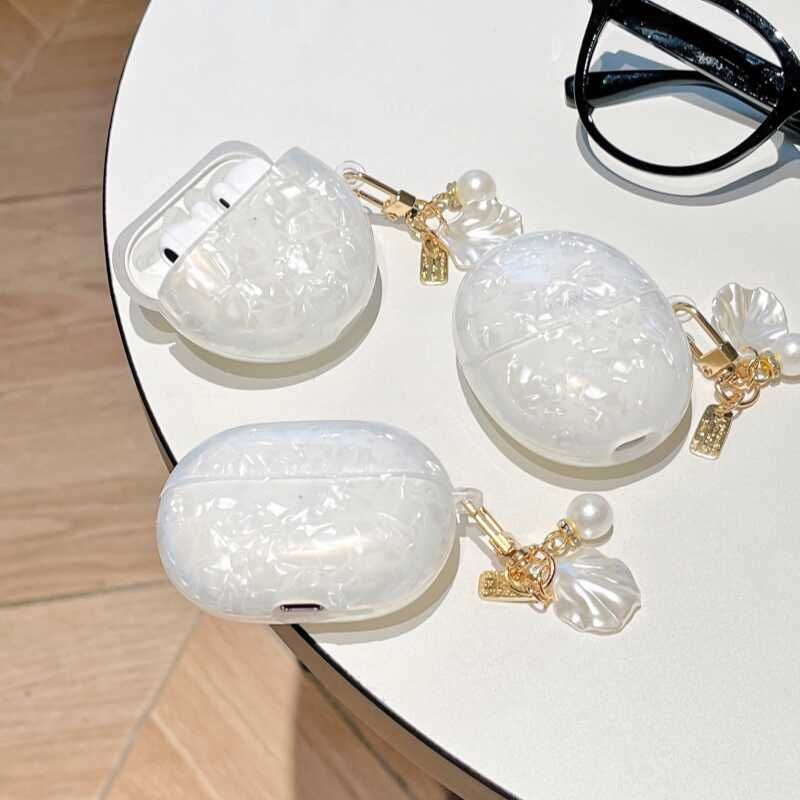 

Защитный чехол для наушников Huawei с градиентным мраморным рисунком freebuds6i Shell grain White single shell