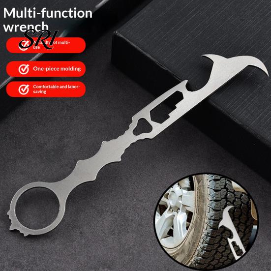 Seat Belt Cutter Tool Multifunctional Safety Hammer with Breaker And Tire Outdoor Survival Multi Stone Cleaning Hook Wrench Bottle Opener Car