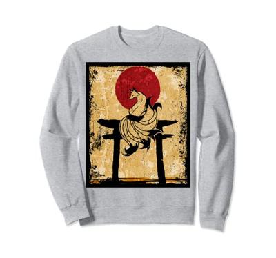 Nine-Tailed Fox Japanese Retro Art Sweatshirt