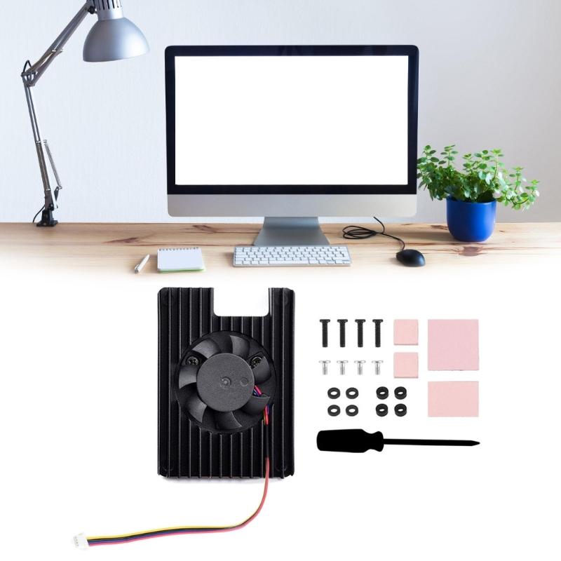 Brushless CPU Cooling Fan With Aluminum Heatsink Low Noise Radiator Heat Dissipation Fan For CM5 Development Board