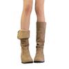 Women's boots tall tube fashion wear inner height increase retro fold two piles of boots women's boots autumn and winter thin new models