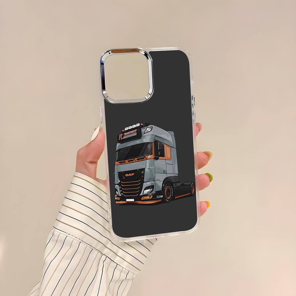DAF Truck Logo Phone Case For IPhone 17 Air 16 15 14 13 12 11 Pro Pro Max Plus Transparent Soft Cover iPhone 15 Plus