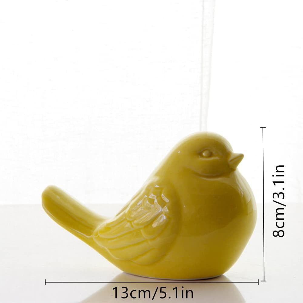1/2pcs Ceramic Porcelain Bird Figurine Statue Yellow/Blue Home Decor Bird Ornaments  Living Room