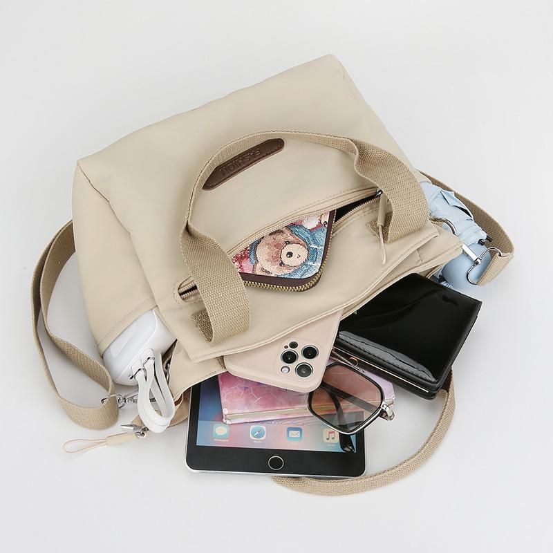 Nylon Shoulder Bag Women's Tote Bag Solid Color Portable Crossbody Bag