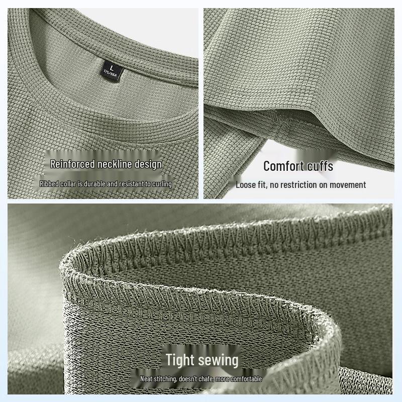 TonLion Men's Waffle Knit Short Sleeve T-Shirt