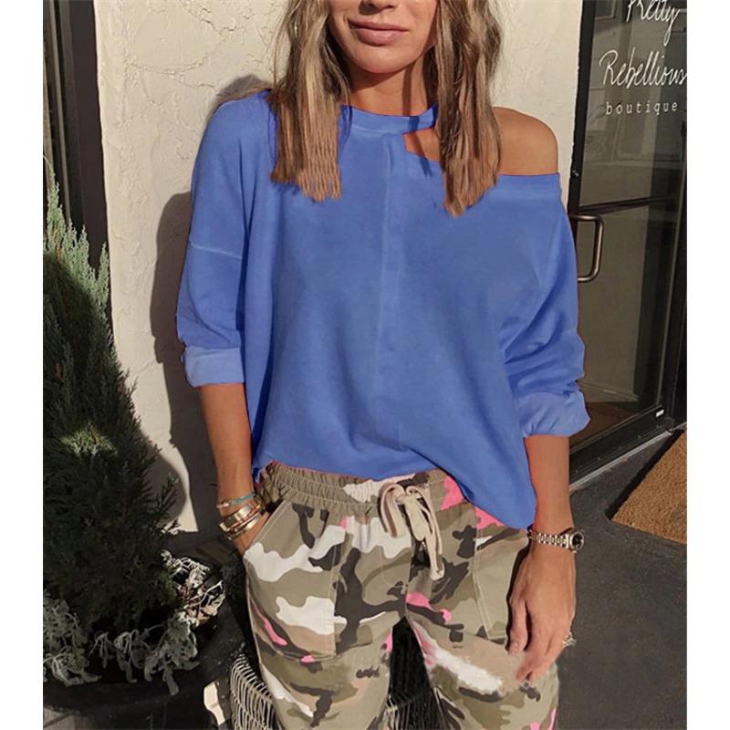 

Женская модная толстовка весна-лето Топ 5XL синий