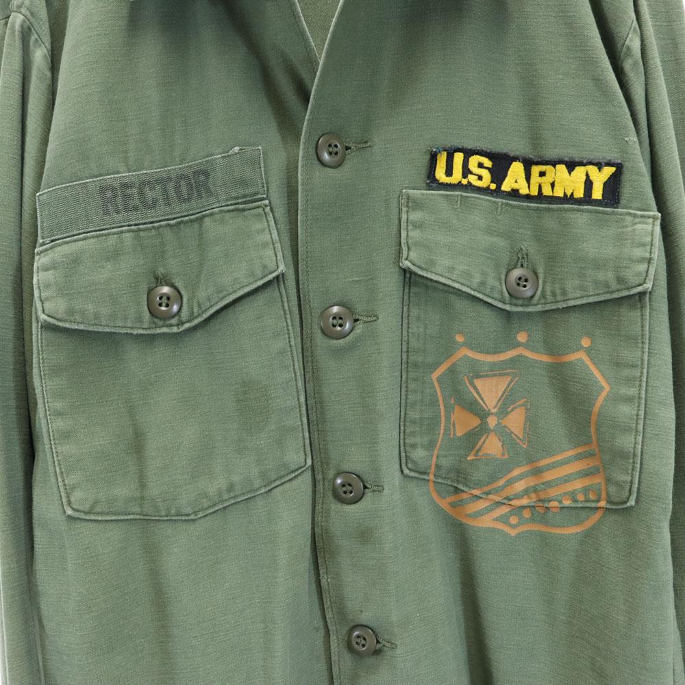 US.ARMY vintage Long sleeve Military shirt khaki Men's Used